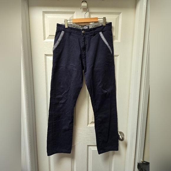 Hardly Evers Navy Blue Ribbon Pocket Trim Pants - Picture 2 of 8